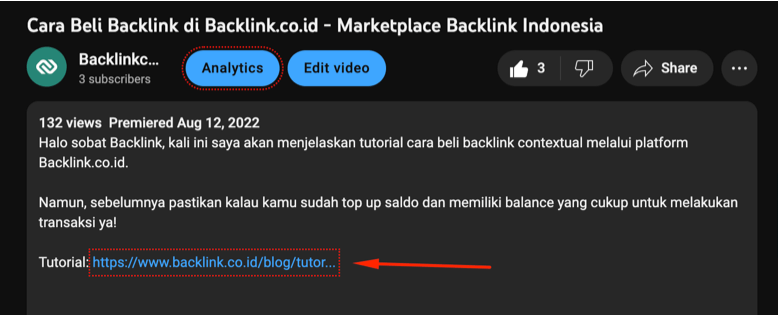 contoh youtube backlink